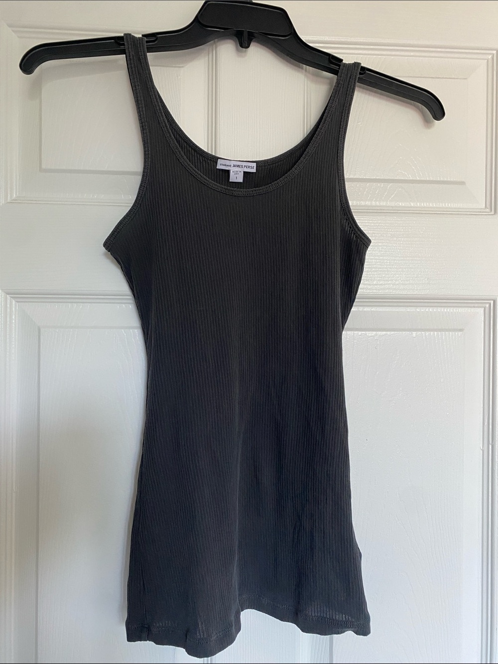 James Perse Charcoal Gray Ribbed Tank Top